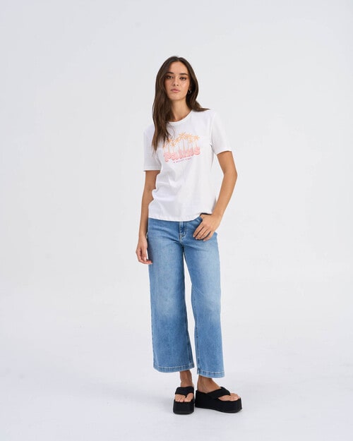 ONLY Henny Palms Cotton Tee, White product photo View 03 L