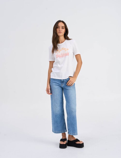 ONLY Henny Palms Cotton Tee, White product photo View 03 L