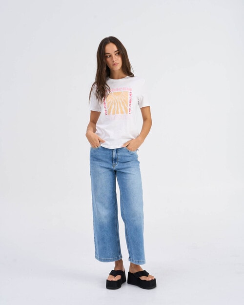 ONLY Henny Sunbeam Cotton Tee, White product photo View 04 L