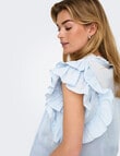 ONLY Sunny Cap Sleeve Frill Top, Cashmere Blue product photo View 05 S