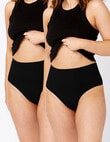 Ambra Seamless Smoothies G-String Brief, 2-Pack, Black product photo