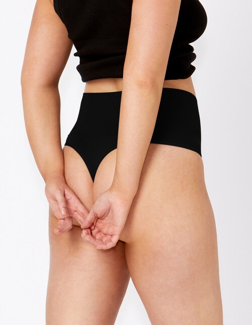 Ambra Seamless Smoothies G-String Brief, 2-Pack, Black product photo View 04 L