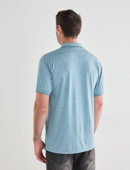 Chisel Quick Dry Stripe Polo Shirt, Teal product photo View 02 L