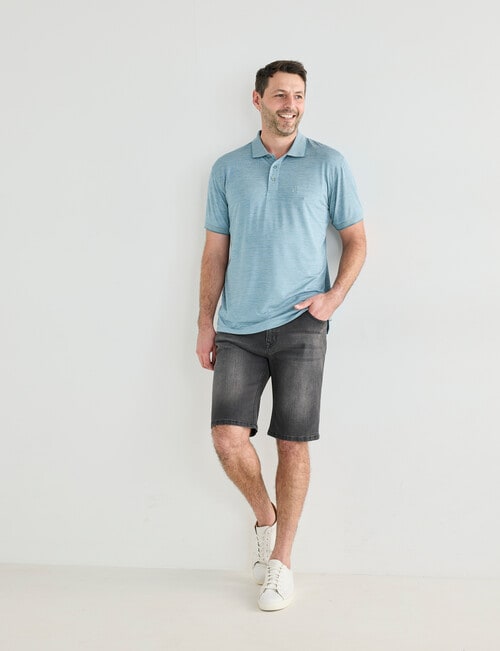 Chisel Quick Dry Stripe Polo Shirt, Teal product photo View 03 L