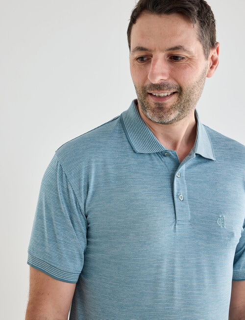 Chisel Quick Dry Stripe Polo Shirt, Teal product photo View 04 L