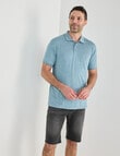 Chisel Quick Dry Stripe Polo Shirt, Teal product photo View 05 S