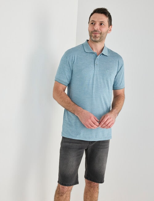 Chisel Quick Dry Stripe Polo Shirt, Teal product photo View 05 L