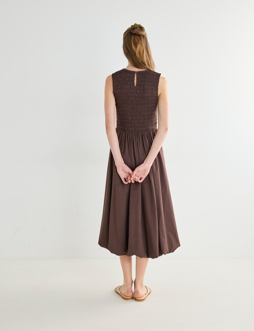 Mineral Tessa Bubble Hem Dress, Chocolate product photo View 02 L