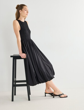Mineral Tessa Bubble Hem Dress, Black product photo