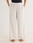 Zest Linen Blend Stripe Wide Leg Pant, Ecru product photo