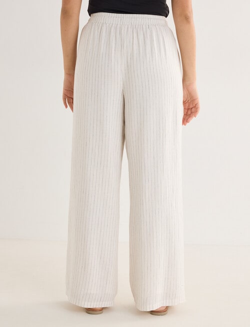 Zest Linen Blend Stripe Wide Leg Pant, Ecru product photo View 02 L