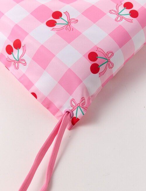 Wavetribe Cherry Gingham Swim Bag, Pink product photo View 02 L