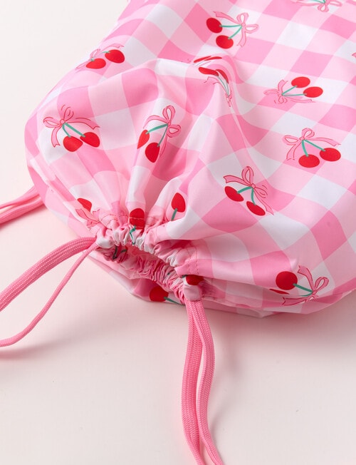 Wavetribe Cherry Gingham Swim Bag, Pink product photo View 03 L