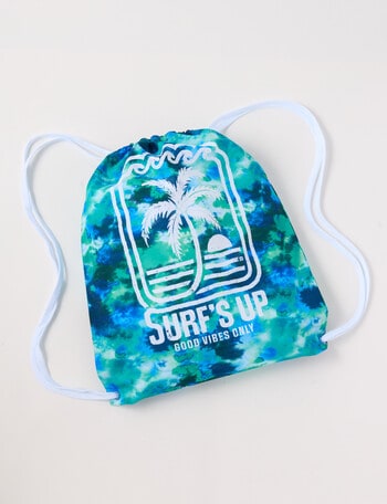 Wavetribe Tie Dye Surf's Up Swim Bag, Green product photo