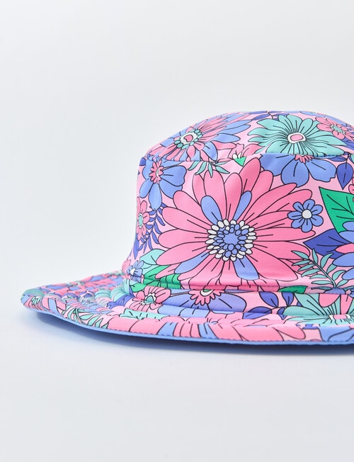Wavetribe Floral Reversible Bucket Hat, Blue product photo View 03 L