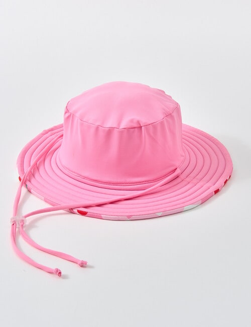 Wavetribe Cherry Gingham Reversible Bucket Hat, Pink product photo View 02 L
