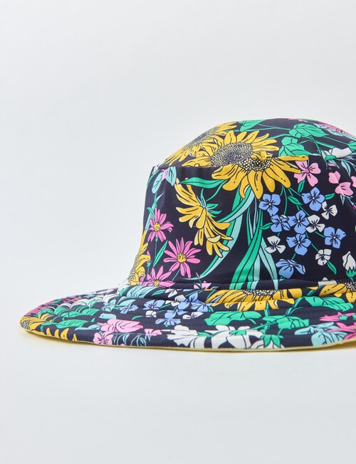 Wavetribe Floral Reversible Bucket Hat, Navy product photo View 03 L
