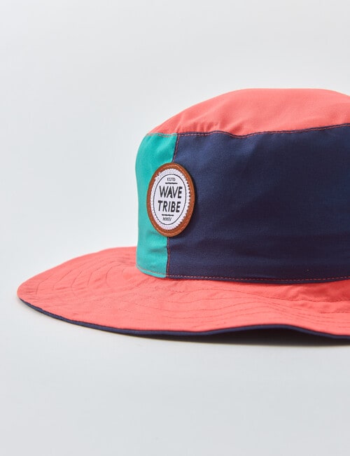 Wavetribe Colour Block Woven Reversible Hat, Orange product photo View 03 L