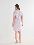 Whistle Sleep Short Sleeve V-Neck Nightie, Pink Print, 8-22 product photo View 02 S