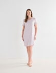 Whistle Sleep Short Sleeve V-Neck Nightie, Pink Print, 8-22 product photo View 03 S