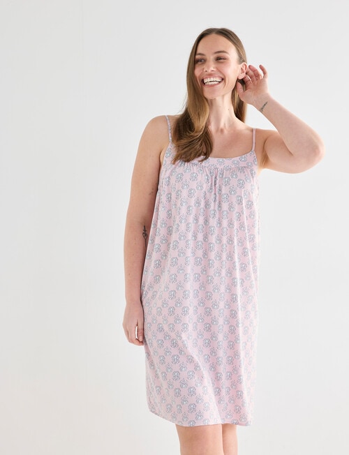 Whistle Sleep Strappy Nightie, Pink Print product photo