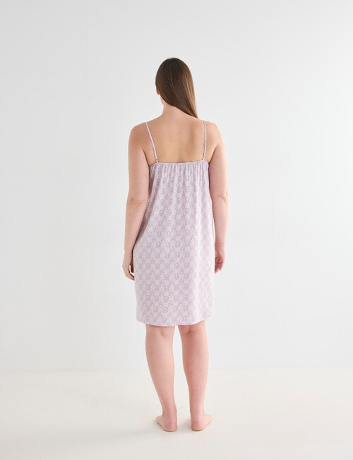Whistle Sleep Strappy Nightie, Pink Print product photo View 02 L
