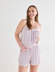 Whistle Sleep PJ Short Set, Pink Print product photo