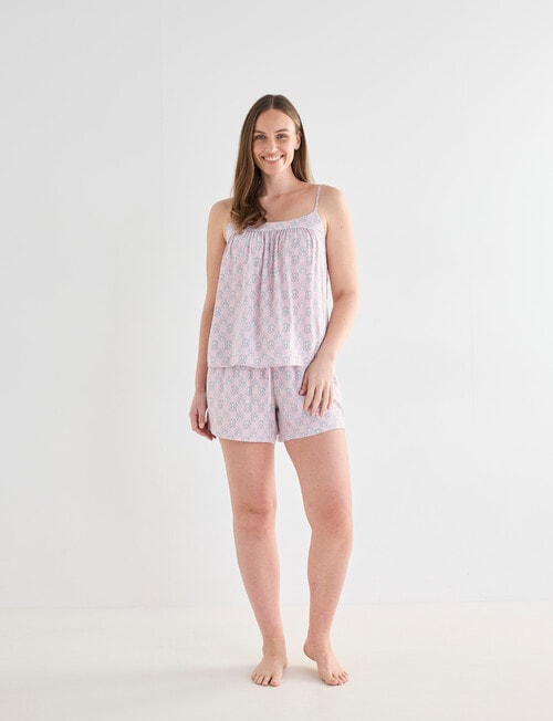Whistle Sleep PJ Short Set, Pink Print product photo View 03 L