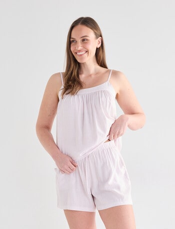 Whistle Sleep PJ Short Set, Pink Stripe product photo