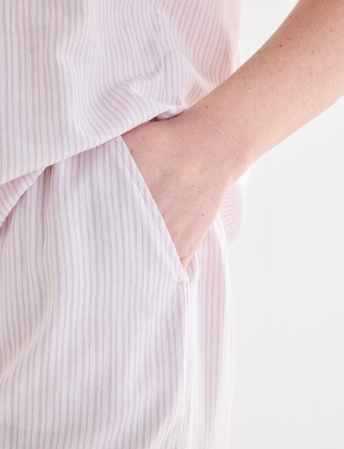 Whistle Sleep PJ Short Set, Pink Stripe product photo View 05 L