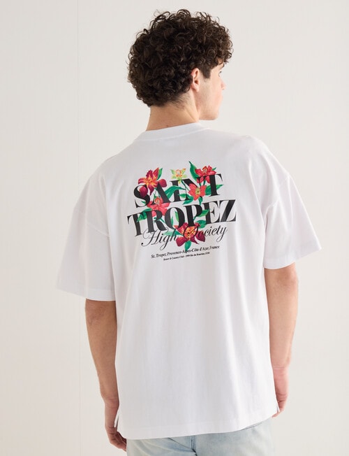 Tarnish St Tropez Oversized Tee, White product photo View 02 L