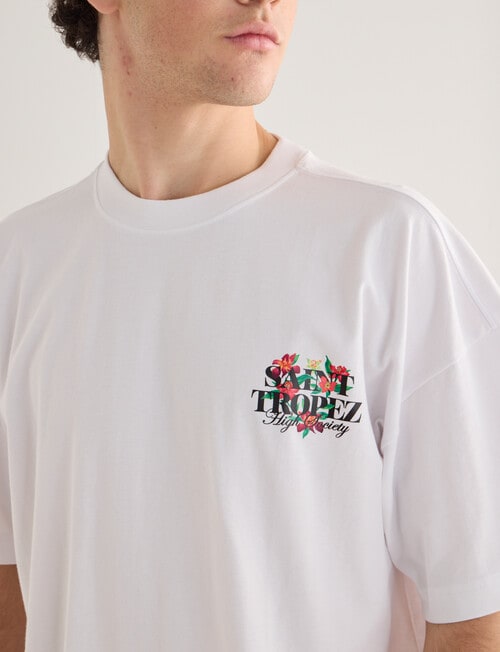 Tarnish St Tropez Oversized Tee, White product photo View 04 L