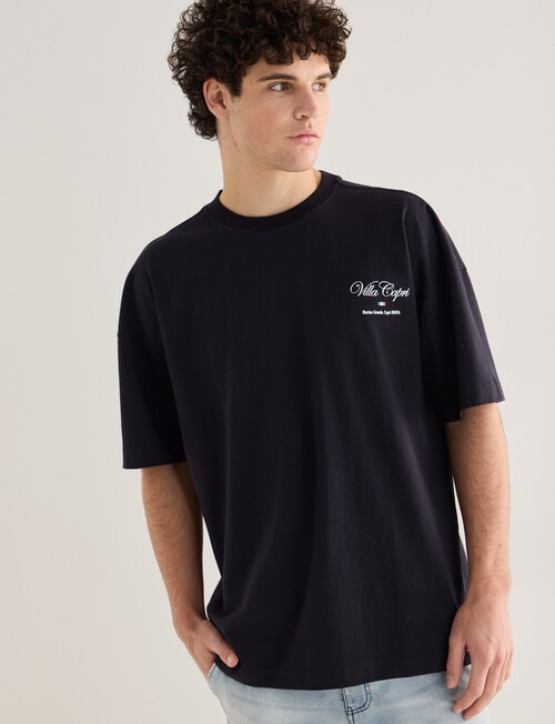 Tarnish Villa Capri Oversized Tee, Black product photo View 04 L