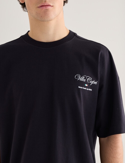 Tarnish Villa Capri Oversized Tee, Black product photo View 05 L