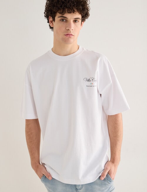 Tarnish Villa Capri Oversized Tee, White product photo View 02 L