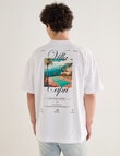 Tarnish Villa Capri Oversized Tee, White product photo View 05 S
