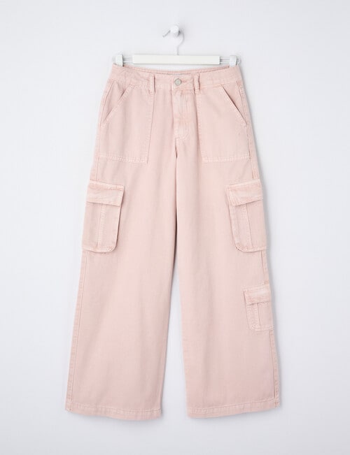 Switch Charlie Baggy Cargo Pant, Washed Soft Pink product photo