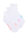 Bonds X Temp Quarter Crew 3 Pack Socks, White, Berry Sorbet & Absolute Aqua product photo
