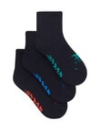 Bonds X Temp Quarter Cew Socks, 3-Pack, Black, Forest Blue & Swiftie product photo View 02 S