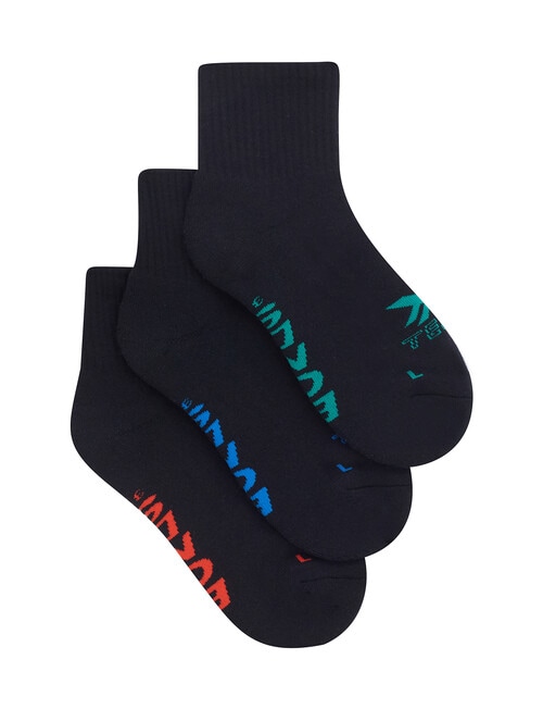 Bonds X Temp Quarter Cew Socks, 3-Pack, Black, Forest Blue & Swiftie product photo View 02 L