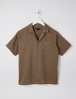 No Issue Textured Short Sleeve Shirt, Mocha product photo