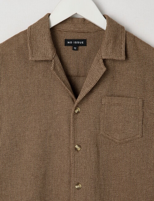 No Issue Textured Short Sleeve Shirt, Mocha product photo View 03 L