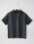 No Issue Textured Stripe Short Sleeve Shirt, Navy product photo