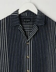 No Issue Textured Stripe Short Sleeve Shirt, Navy product photo View 03 S