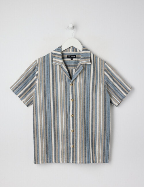 No Issue Stripe Short Sleeve Shirt, Blue product photo