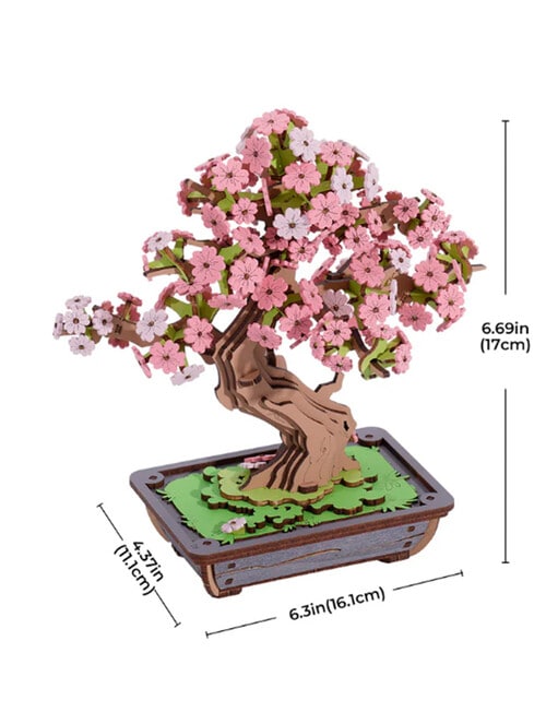 DIY Kits Rolife Sakura Bonsai Wooden 3D Puzzle, TG415 product photo View 06 L