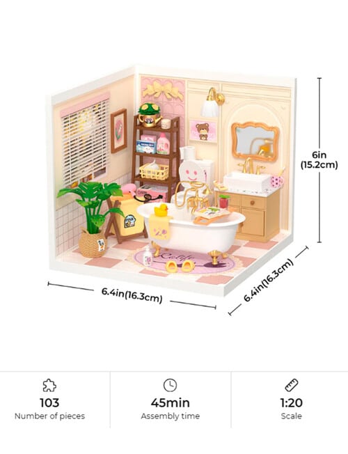 DIY Kits Rolife Pop Bubble Bathroom Miniature House, DW014B product photo View 07 L