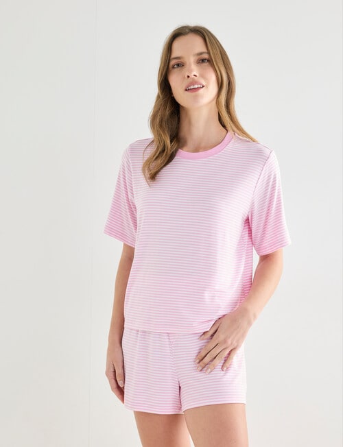 Zest Sleep Stripe PJ Set, Pink product photo