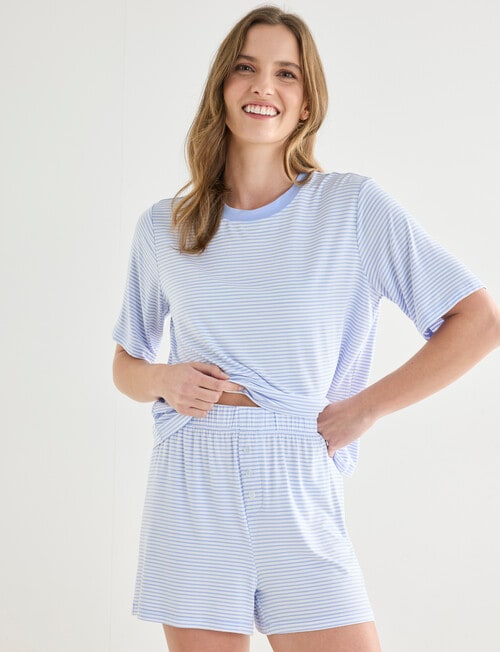Zest Sleep Stripe PJ Set, Blue product photo