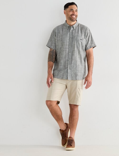 Logan Short Sleeve Shirt, Rick Charcoal product photo View 03 L